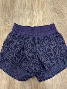 lululemon athletica Deep Purple Leaf-Print Athletic Shorts